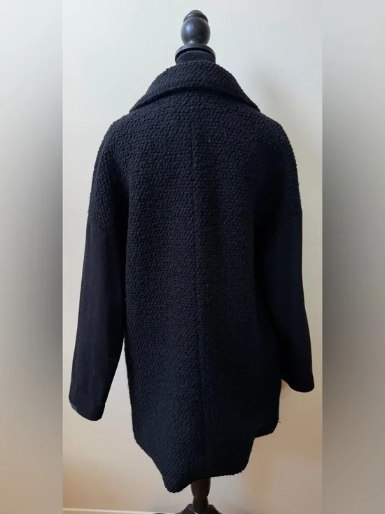 Michael Kors Black Coat Designer Classic M Elegant Chic Minimal Luxury Jacket - Picture 7 of 8